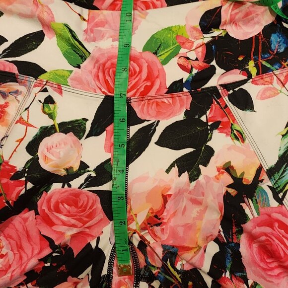 Betsey Johnson Vintage style Floral Leggings M Mesh details - Picture 4 of 9